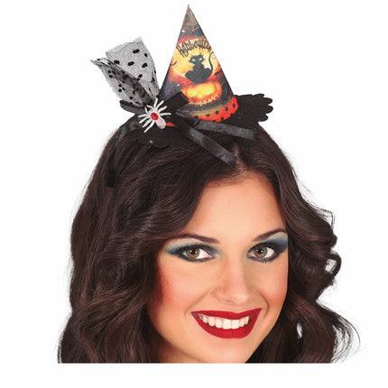 Diadema de Halloween Mini Gorro de Bruja Gato