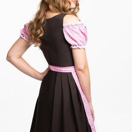 Vestido Dirndl Oktoberfest Rosa Marrón