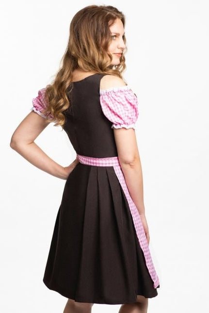 Vestido Dirndl Oktoberfest Rosa Marrón