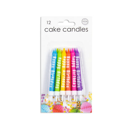 Velas de cumpleaños Happy Birthday 7.8cm 12pcs