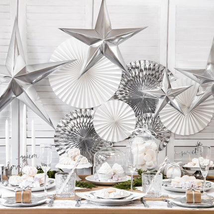 Decoración colgante Estrella Plata 45cm