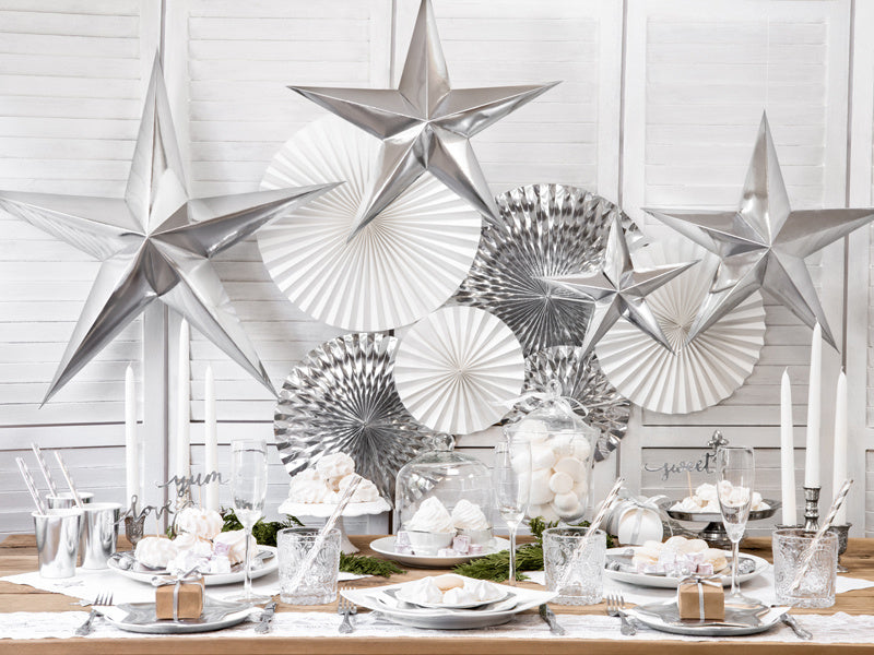 Decoración colgante Estrella Plata 45cm