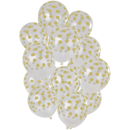 Globos Puntos Oro 30cm 15pcs