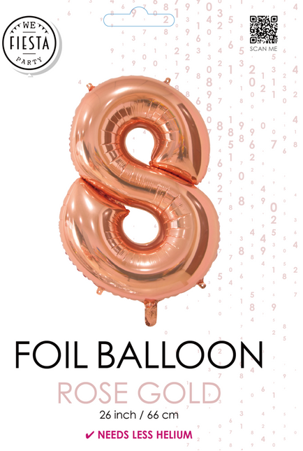 Globo de foil Figura 8 Oro Rosa 66cm