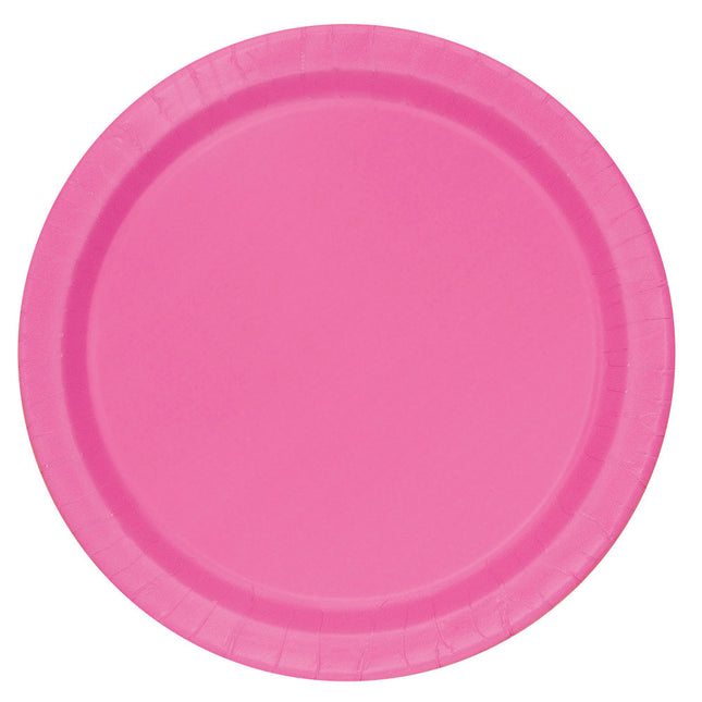 Platos Fucsia Redondos 23cm 16uds.