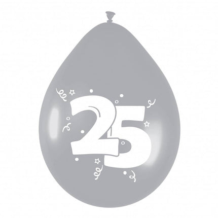 Globos 25 Plata Fiesta 30cm 6pcs