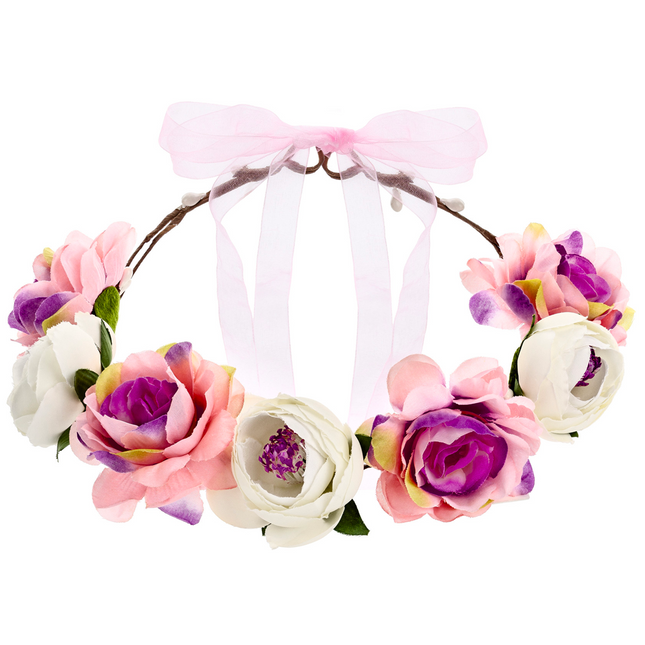 Diadema de flores de colores