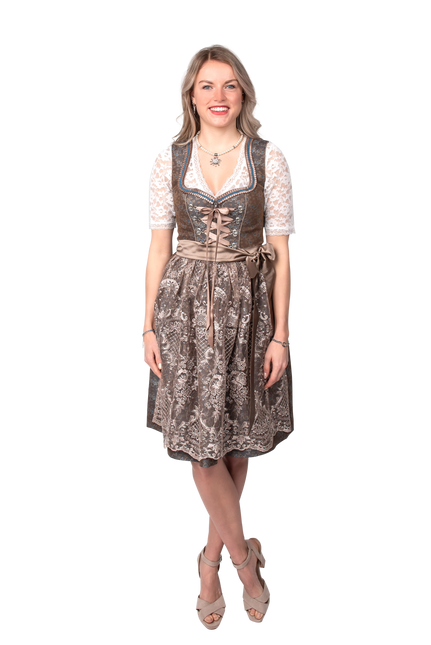 Vestido Dirndl Verde Oktoberfest Damas Jaquard