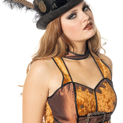 Sombrero Negro Steampunk Con Gafas