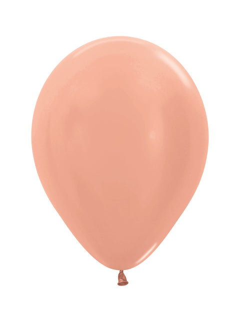 Globos Oro Rosa Metalizado 25cm 100pcs