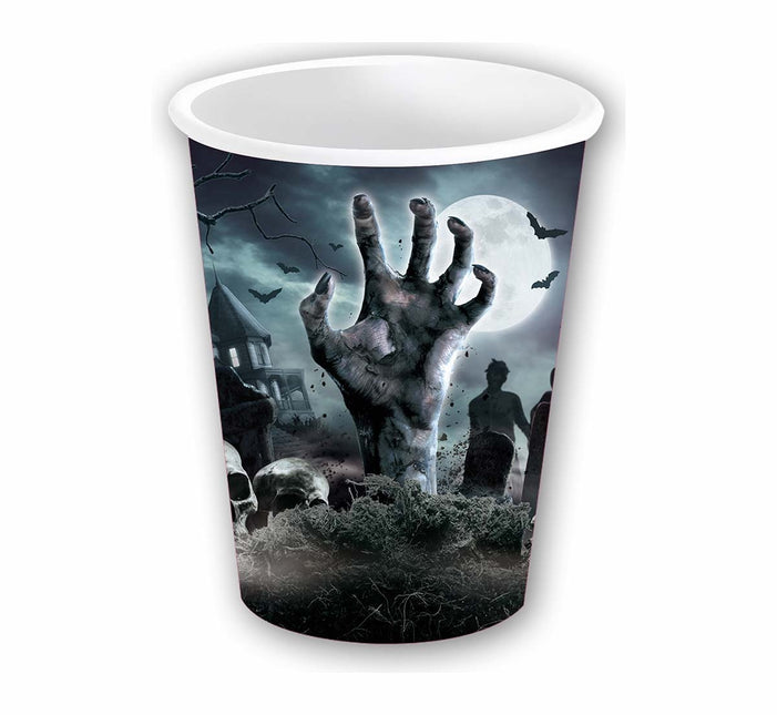 Copas de Halloween Cementerio 240ml 6uds.