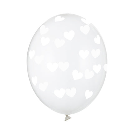 Globos Transparentes Corazones Blancos