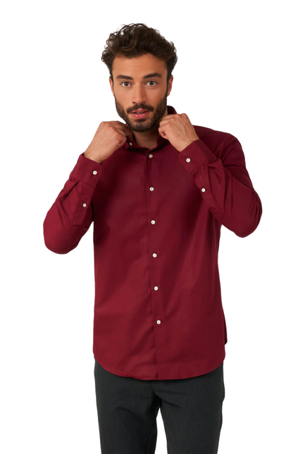 Camisa Roja Burdeos Hombre OppoSuits