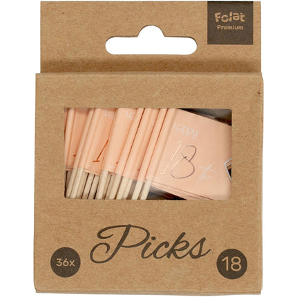 Pinzas 18 Años Oro Rosa 6,5cm 36pcs