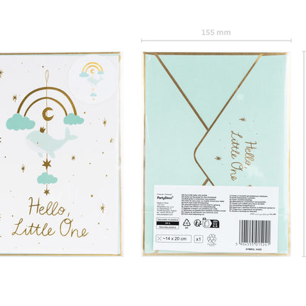 Invitaciones azules Hello Little One 14x20cm 11pcs