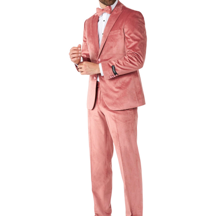 Esmoquin de terciopelo rosa claro para hombre OppoSuits