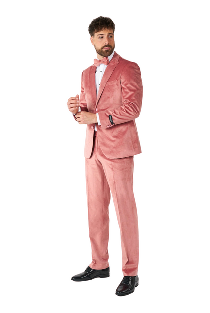 Esmoquin de terciopelo rosa claro para hombre OppoSuits