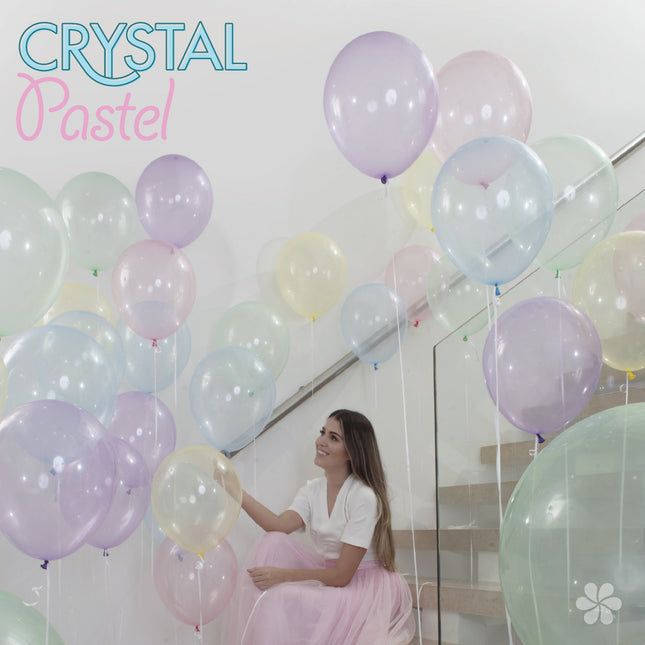 Globos Cristal Verde Pastel 331 30cm 50pcs