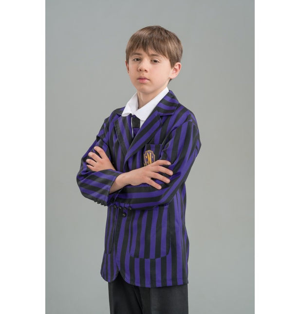 Disfraz Miércoles Uniforme escolar Negro/Morado Niño