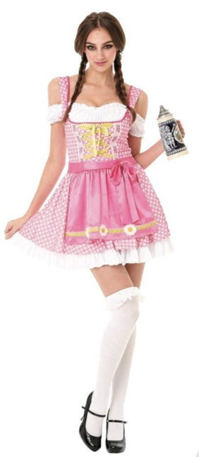 Vestido Dirndl Oktoberfest Rosa Lunar Blanco