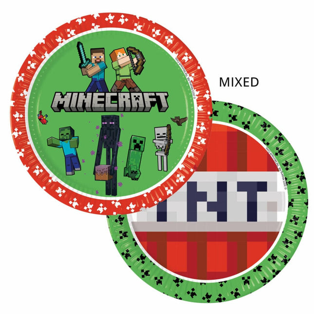 Platos Minecraft 23cm 8pcs