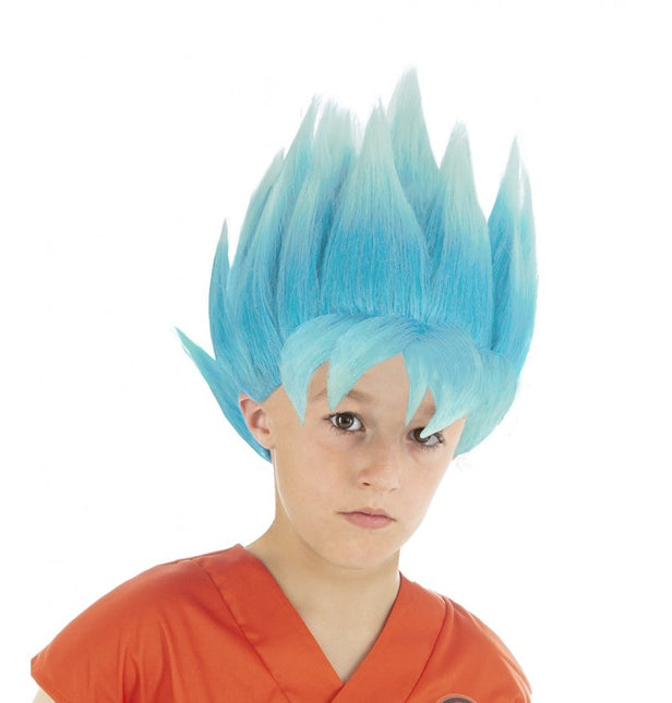 Peluca Goku Super Saiyan Niño Azul Dragon Ball Super