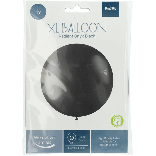 Globo Negro Onix Metalizado 80cm