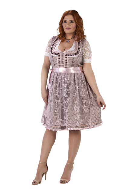 Vestido Dirndl Rosa Oktoberfest Mujer 2 Piezas