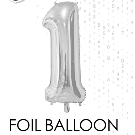 Globo de foil Figura 1 Plata 66cm