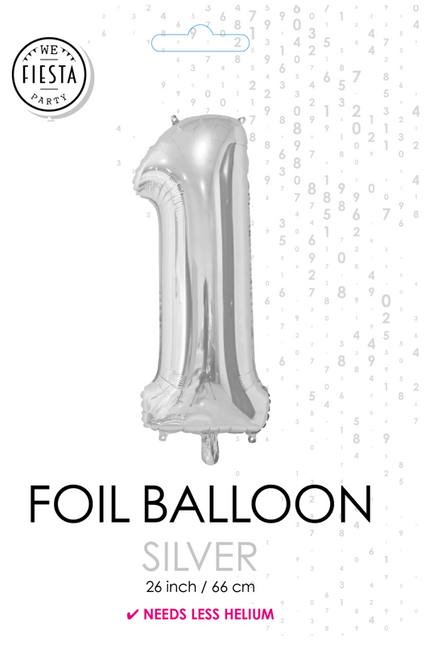 Globo de foil Figura 1 Plata 66cm