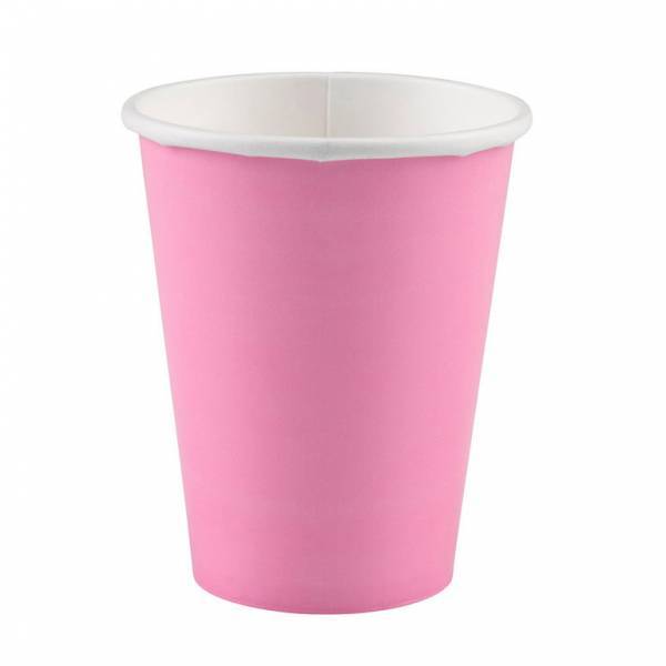 Vasos Rosa Claro Cartón 266ml 8pcs