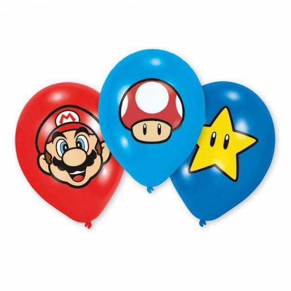 Super Mario Globos Decoración 28cm 6pcs