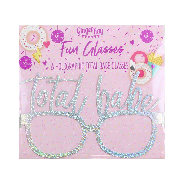 Gafas Plateadas Total Babe Glitter 13cm 8pcs