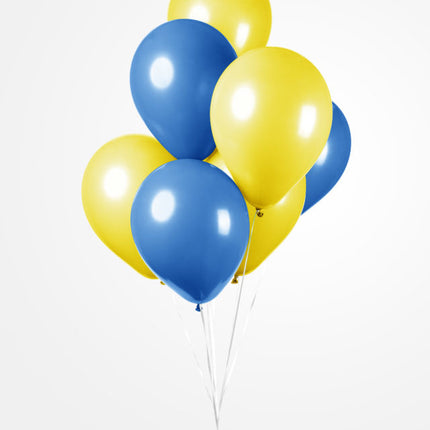 Globos Azul Amarillo 30cm 10pcs