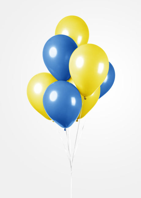 Globos Azul Amarillo 30cm 10pcs