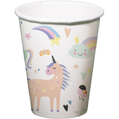 Vasos de Papel Unicornio&Arco Iris 250ml 6uds.