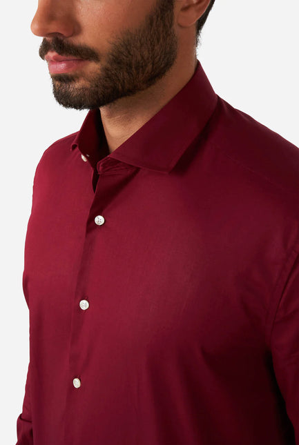 Camisa Roja Burdeos Hombre OppoSuits