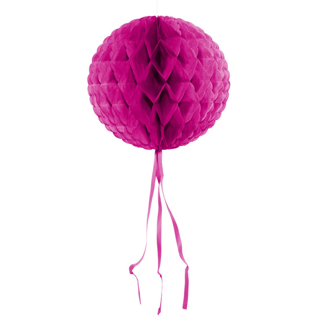 Bola de nido de abeja Cinta fucsia 30cm