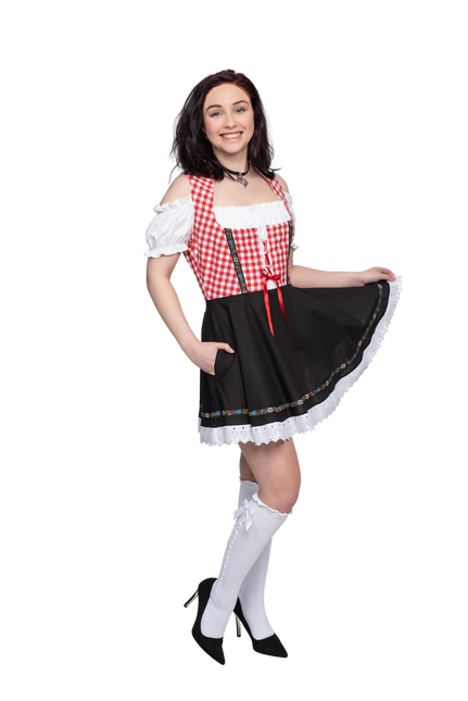 Oktoberfest Vestido Dirndl Oktoberfest Rojo Blanco Negro Señoras