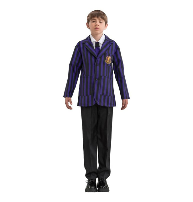 Disfraz Miércoles Uniforme escolar Negro/Morado Niño