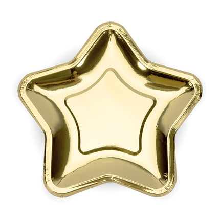 Platos de Oro Estrella 23cm 6pcs