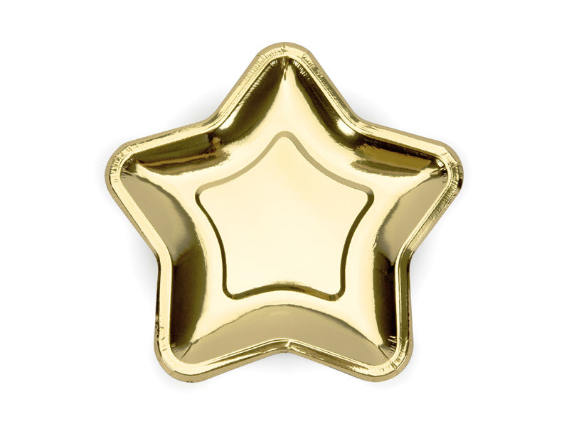 Platos de Oro Estrella 23cm 6pcs