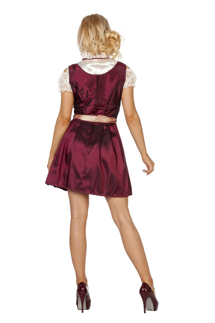 Vestido Dirndl Rojo Burdeos Oktoberfest Señoras