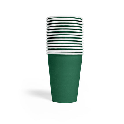 Vasos Verde Oscuro Papel 210ml 14uds.