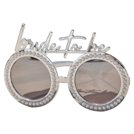 Gafas Plateadas Novias Perlas