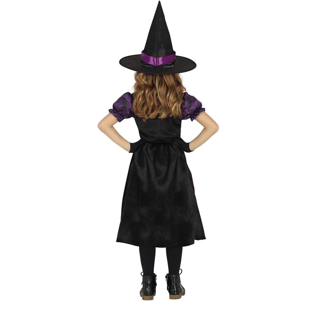 Vestido Bruja Halloween Niña Morado