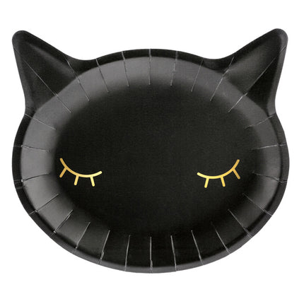 Halloween Platos Gato Negro 22cm 6pcs