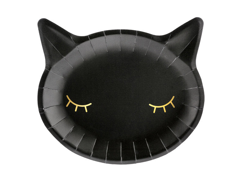 Halloween Platos Gato Negro 22cm 6pcs