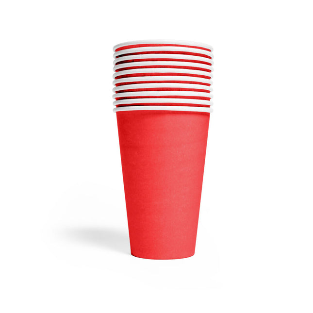 Vasos Rojos Papel 350ml 10ud