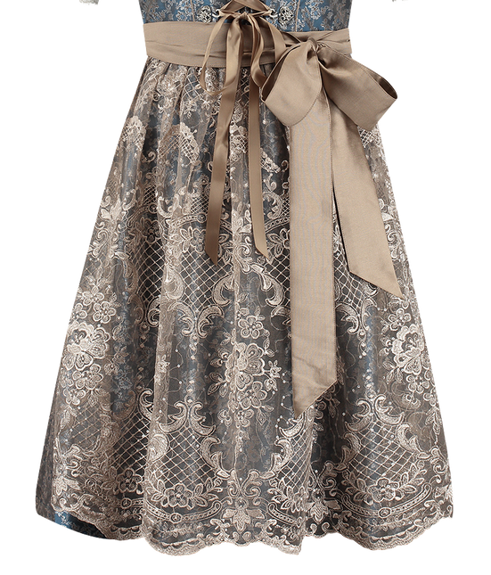 Blanco Azul Vestido Dirndl Oktoberfest Rosa Señoras